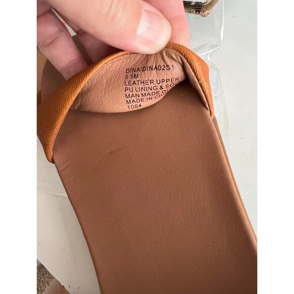 Steve Madden Dina Size 5.5M Women's Casual Leather Ankle Strap Flat Sandal Brown - Picture 8 of 9